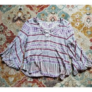 Vintage America Blues Boho Women's Top Sz S